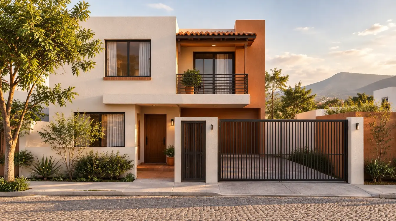 Ilustración de una vivienda ficticia generada con IA para la asesoría inmobiliaria en Chalco