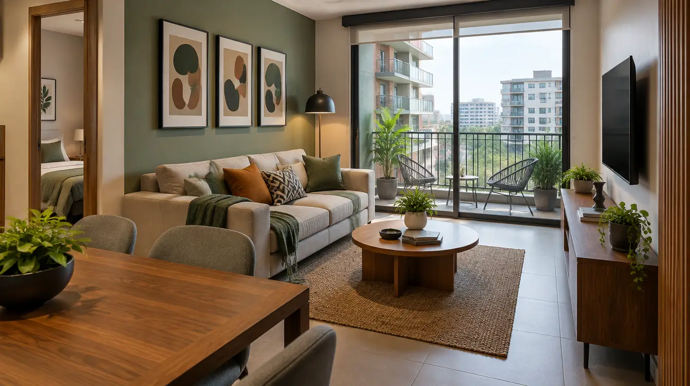 Interior de vivienda en condominio, imagen ilustrativa generada con inteligencia artificial