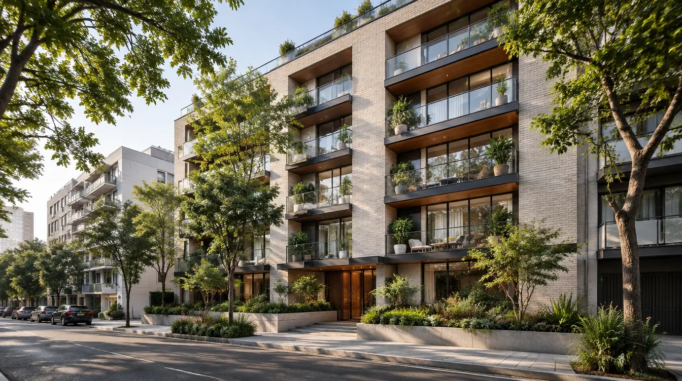 Edificio de condominios: imagen ilustrativa generada con inteligencia artificial