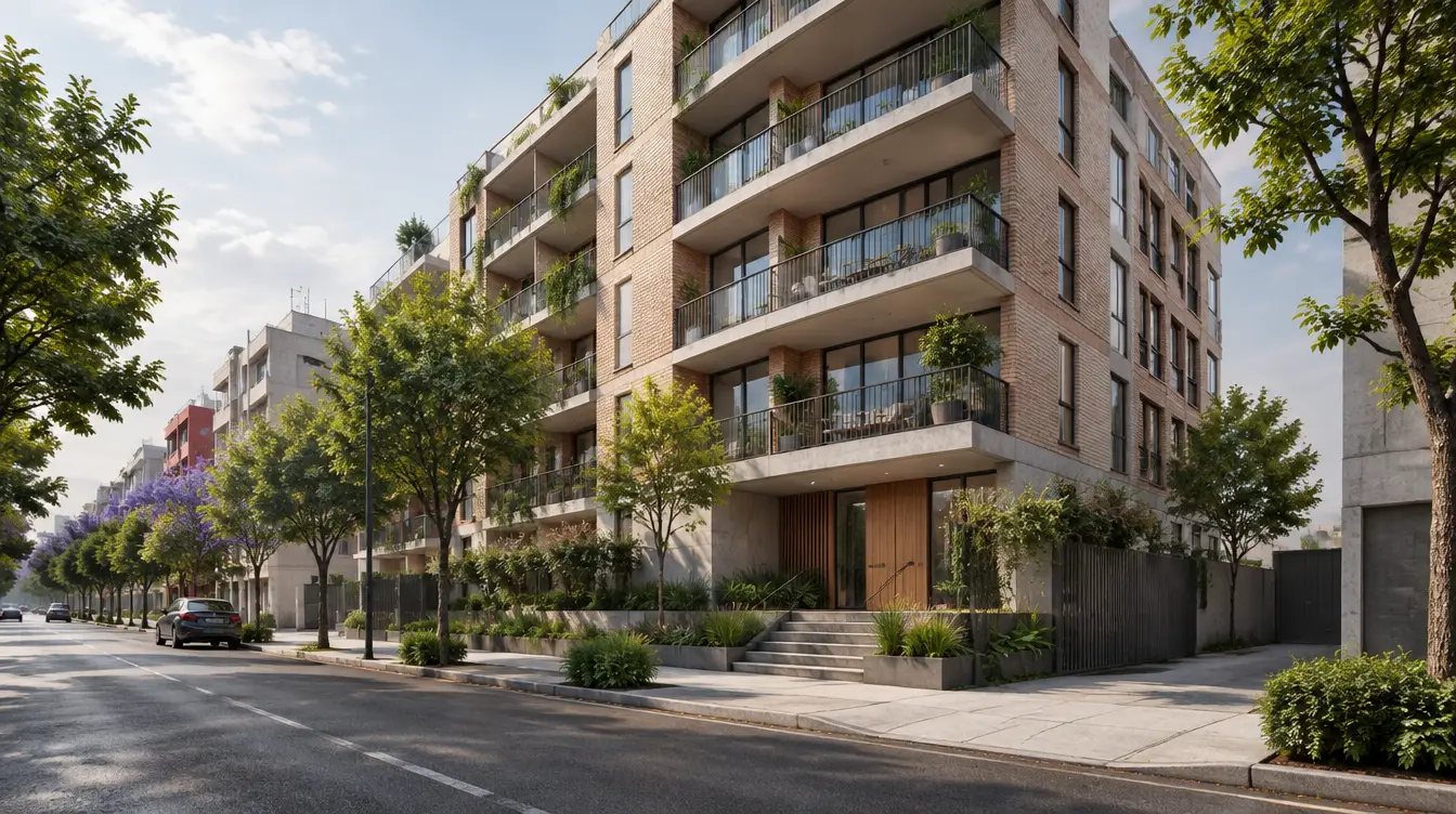 Edificio de viviendas en condominio, imagen ilustrativa generada con inteligencia artificial
